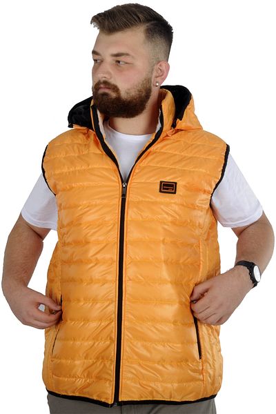 ModeXL Vestă de dimensiuni mari cu glugă matlasată galbenă - Mode XL 22600