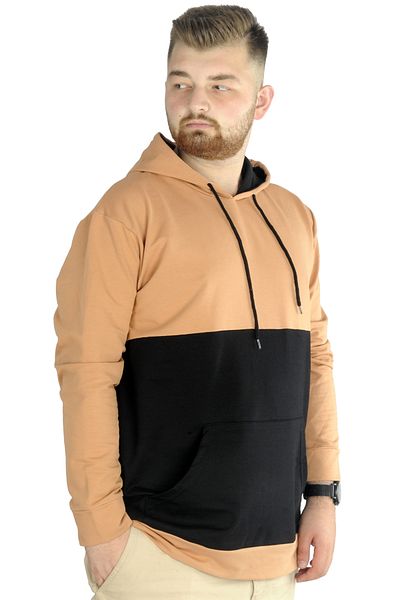 ModeXL Mode Xl Ανδρική κουκούλα με κουκούλα καγκουρό 22527 Sütlükkahve