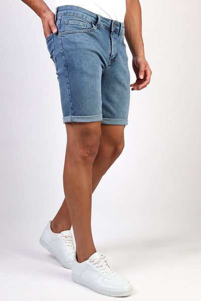 HLT JEANS Pantaloni scurți confortabili din lycra albastru deschis pentru bărbați Hlthe001952k