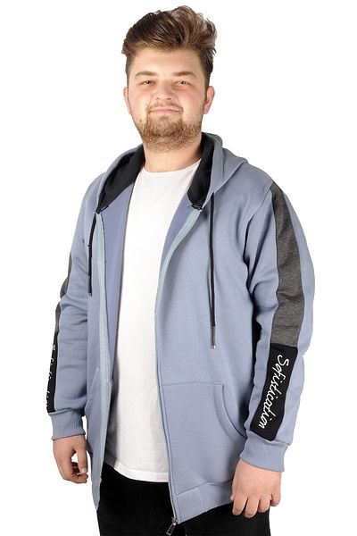 ModeXL Mode Xl Ανδρικό φούτερ με κουκούλα με κομμένο κέντημα 21514 Μπλε