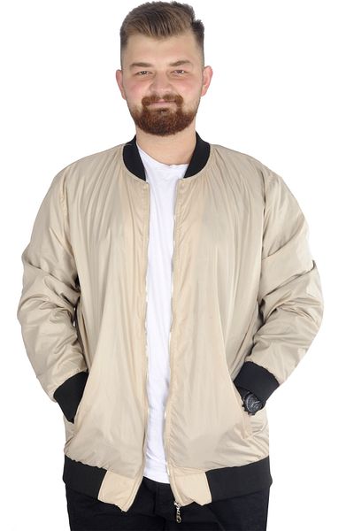 ModeXL Ανδρικό κολεγιακό παλτό Mode Xl Plus Size Jesica 22611 Μπεζ
