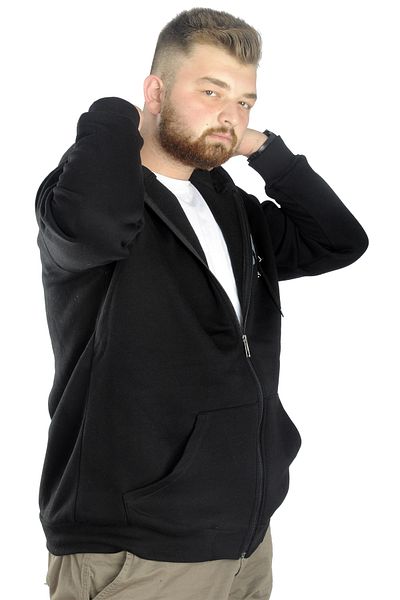 ModeXL Mode Xl Ανδρικό φούτερ με κουκούλα με φερμουάρ Keep On 22533 Μαύρο