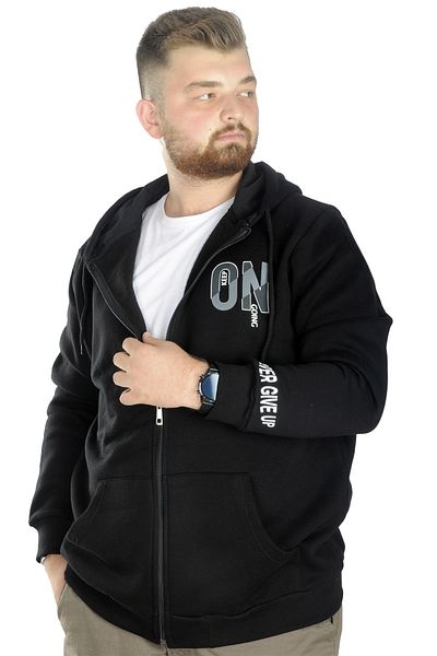 ModeXL Mode Xl Ανδρικό φούτερ με κουκούλα με φερμουάρ Keep On 22533 Μαύρο