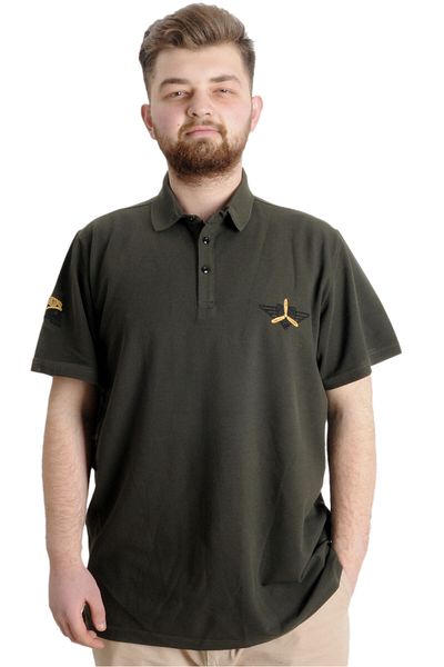 ModeXL Ανδρικό μπλουζάκι Mode Xl Large Size Polo Airforce 23337 Khaki