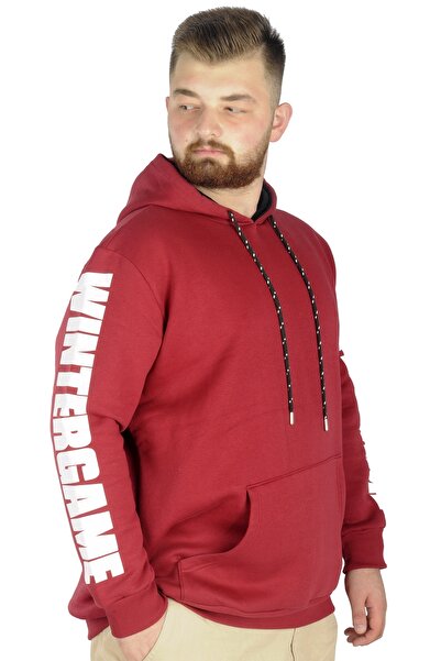 ModeXL Mode Xl Erkek Sweat Kapşon Kanguru Wintergame 22541 Bordo
