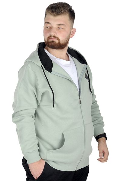 ModeXL Mode Xl Ανδρικό φούτερ με κουκούλα με φερμουάρ 22539 Water Green