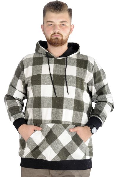 ModeXL Mode Xl Ανδρικός Ξυλοκόπος με κουκούλα ιδρώτας Kangaroo 22528 Khaki