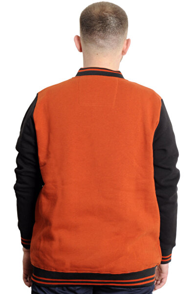 ModeXL Mode XL Large Size Men's College Coat Printed Jacket 23631 Cinnamon