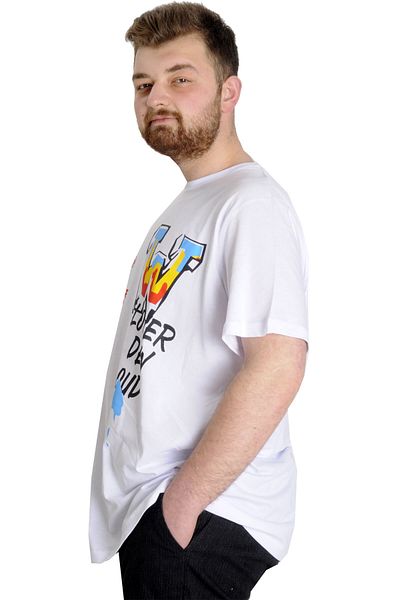 ModeXL Ανδρικό μπλουζάκι Mode Xl μεγάλου μεγέθους Dew Cloud 23145 Λευκό