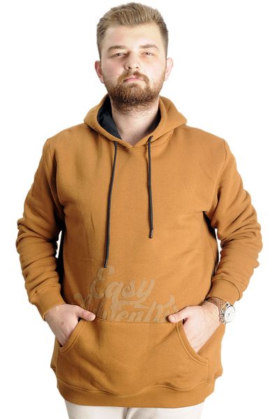 ModeXL Mode XL Plus Size Ανδρική τσέπη καγκουρό ιδρώτα Easy Adventure 23527 Camel
