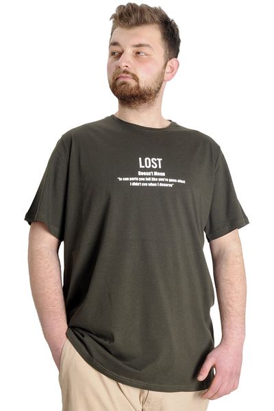 ModeXL Ανδρικό T-shirt Mode Xl Large Size Lost 23129 Χακί