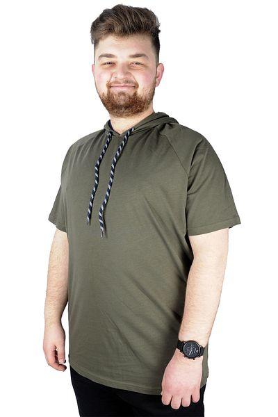 ModeXL Mode Xl Μπλουζάκι μεγάλου μεγέθους Raglan Hooded 22117 Khaki