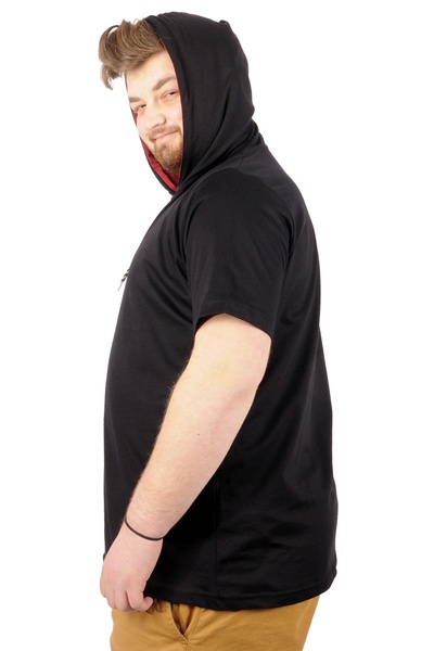 ModeXL Oversize Μαύρο T-Shirt - Crew Neck, Hooded Basic 21115