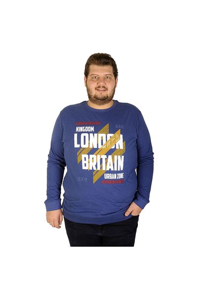 ModeXL Ανδρικό φούτερ Mode Xl Large Size London Britain 19133 Indigo