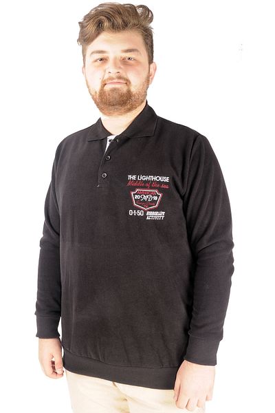 ModeXL Mode Xl Ανδρικό Sweat Polo Thessaloniki The Lightgouse 20443 Μαύρο