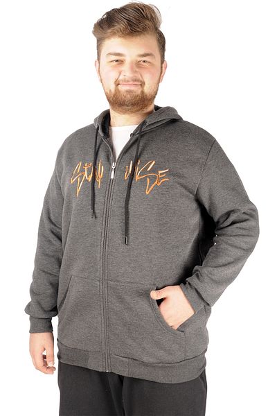 ModeXL Ανδρικό φούτερ με κουκούλα - Mode XL Stay Wise 21518 Anthracite