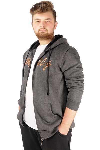 ModeXL Ανδρικό φούτερ με κουκούλα - Mode XL Stay Wise 21518 Anthracite