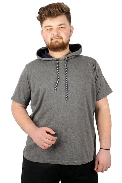 ModeXL Mode Xl Μπλουζάκι μεγάλου μεγέθους Oversize B. Γιακά κουκούλα Basic 21115 Anthracite