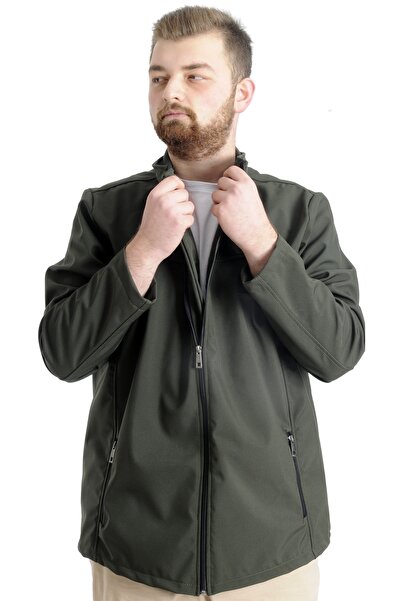 ModeXL Mode Xl Large Size Ανδρικό Παλτό Αδιάβροχο Softshell 21232 Χακί