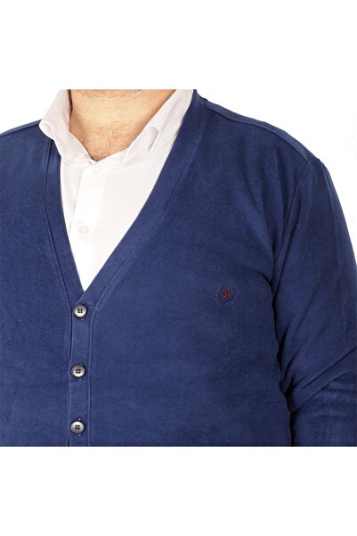 ModeXL Mode XL Великий розмір Чоловічий кардиган Vanize Selanik на ґудзиках 20548 Індиго