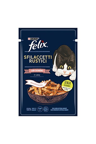 FELIX Pouch Tasty Shreds Somonlu Lezzetli Et Dilimleri Yetişkin Kedi Konserve...