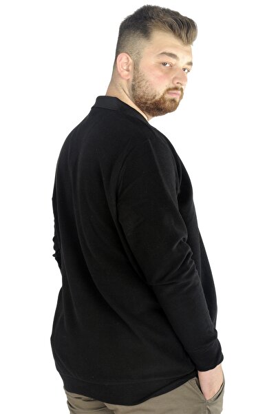 ModeXL Ανδρικό Polo Bird Waffle 22444 - Μακρύ μανίκι, Μαύρο, Mode XL