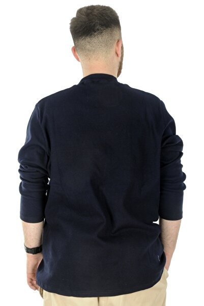 ModeXL Mode Xl Plus Size Long Sleeve Half Fisherman Sweater 22558 Navy Blue