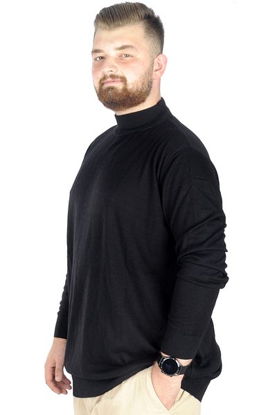 ModeXL Mode Xl Φούτερ μεγάλου μεγέθους Half Fisherman 22208 Μαύρο