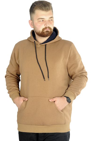 ModeXL Mode Xl Ανδρικό φούτερ με κουκούλα Pocket Basic 20562 Sütlükkahve