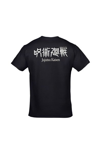 Orijin Tekstil Jujutsu Kaisen Characters Front Back Printed Unisex Black T-shirt