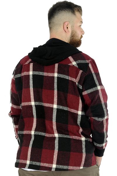 ModeXL Mode Xl Ανδρικό κάλυμμα με φερμουάρ με κουκούλα τσέπης Ξυλοκόπος 21572 Plum