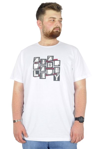 ModeXL Mode Xl Μπλουζάκι μεγάλου μεγέθους Crew Neck Complex City 22170 Λευκό