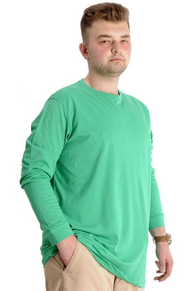 ModeXL Ανδρικό μπλουζάκι Mode XL Plus Size με μακρυμάνικο μανσέτα 20103 Πράσινο