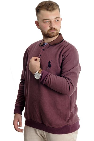 ModeXL Mode XL Plus Size Ανδρικό ιδρώτα Polo Thessaloniki Horse 23442 Dusty Rose