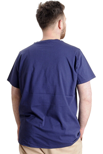 ModeXL Mode Xl Великий розмір Чоловіча футболка Chıcago 23105 Indigo