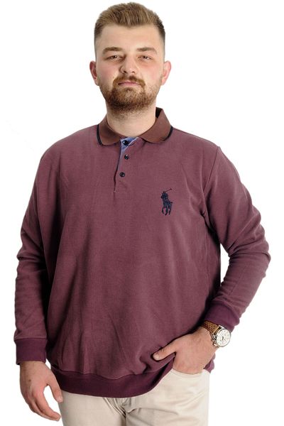 ModeXL Mode XL Plus Size Ανδρικό ιδρώτα Polo Thessaloniki Horse 23442 Dusty Rose