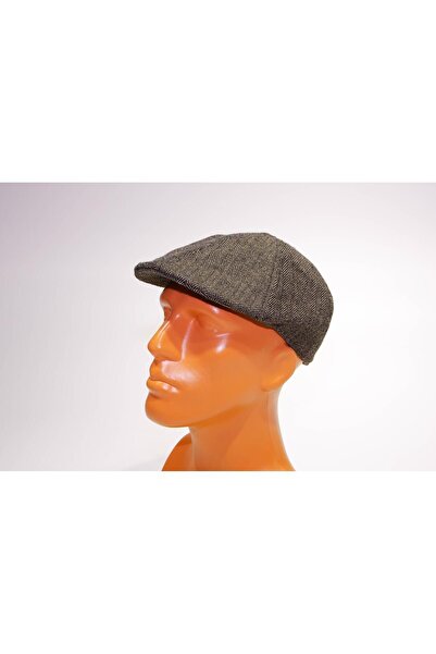 solognac Erkek Şapka Driver Kasket Flat Cap Su Tutmaz Yünlü Bej