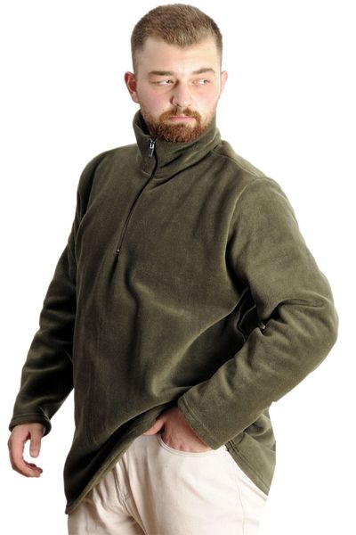 ModeXL Mode XL Ανδρικός γιακάς Sweat Polo Half Zipper Polar 22548 Khaki