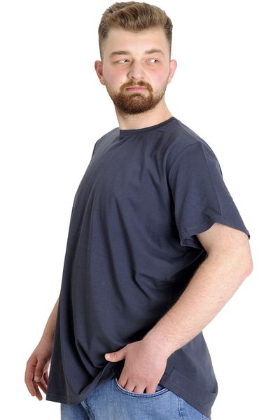 ModeXL Mode XL Plus Size Lycra T-shirt Crew Neck 20149 Καπνιστό