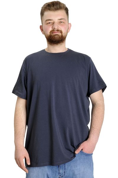 ModeXL Mode XL Plus Size Lycra T-shirt Crew Neck 20149 Καπνιστό