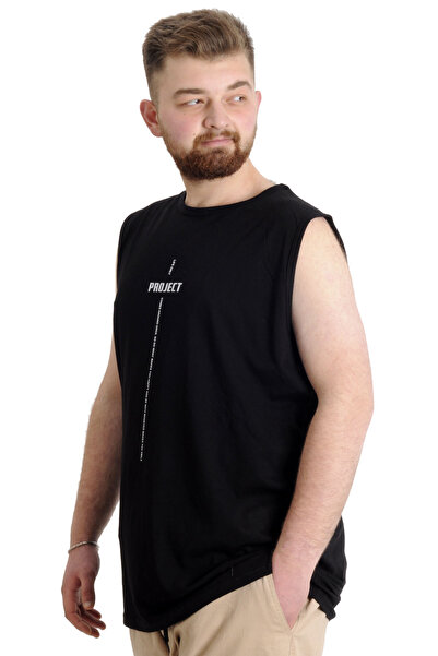 ModeXL Мъжки потник Mode XL Plus Size Project 23004 Черен