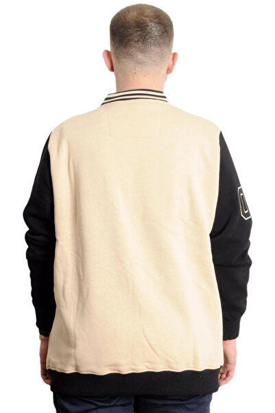 ModeXL Mode XL Large Size Men's College Coat Zip Jacket REPUTATION 23634 Beige