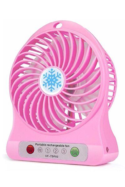 YGT Masaüstü Pili Fan Vantilatör Kademeli Usb Girişli Pembe
