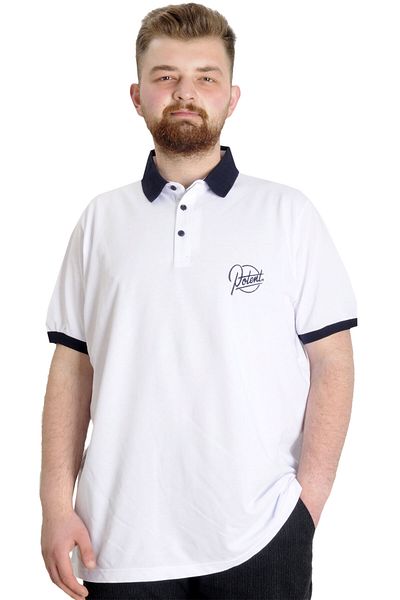 ModeXL Ανδρικό μπλουζάκι πόλο Mode Xl Large Size Potent 23348 Λευκό