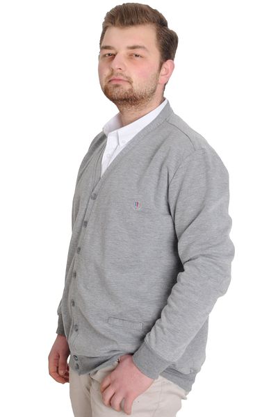 ModeXL Mode Xl Large Size Men's Cardigan Buttoned Double Face 20551 Grimelange