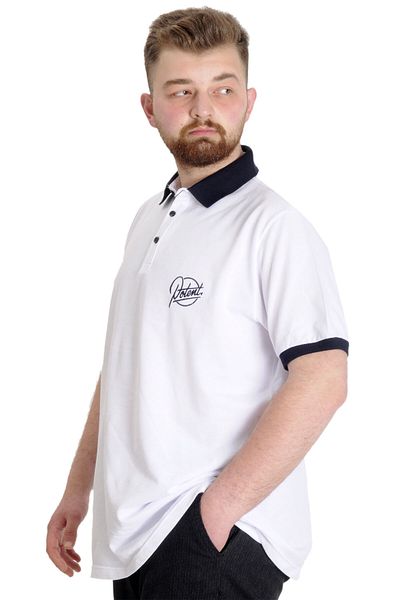 ModeXL Ανδρικό μπλουζάκι πόλο Mode Xl Large Size Potent 23348 Λευκό