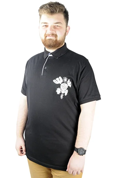 ModeXL Mode Xl Ανδρικό T Shirt Polo Skull 22304 Μαύρο