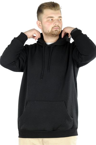 ModeXL Mode Xl Large Size Sweat Kapson Kangoroo Pocket Recycle B20532 Μαύρο