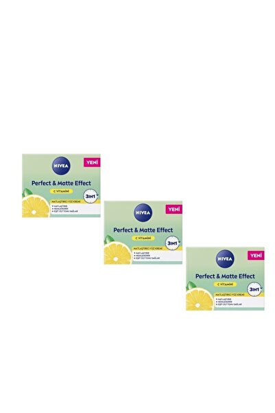NIVEA Perfect & Matte C Vitaminli Yüz Bakım Kremi 50 ml X 3 Adet