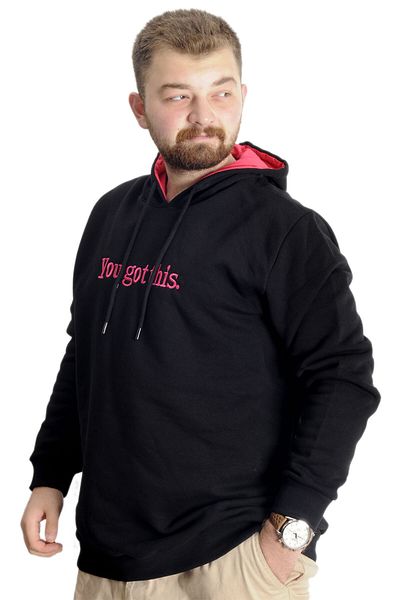 ModeXL Mode XL Ανδρικό φούτερ με κουκούλα μεγάλου μεγέθους έχετε αυτό το 23542 μαύρο